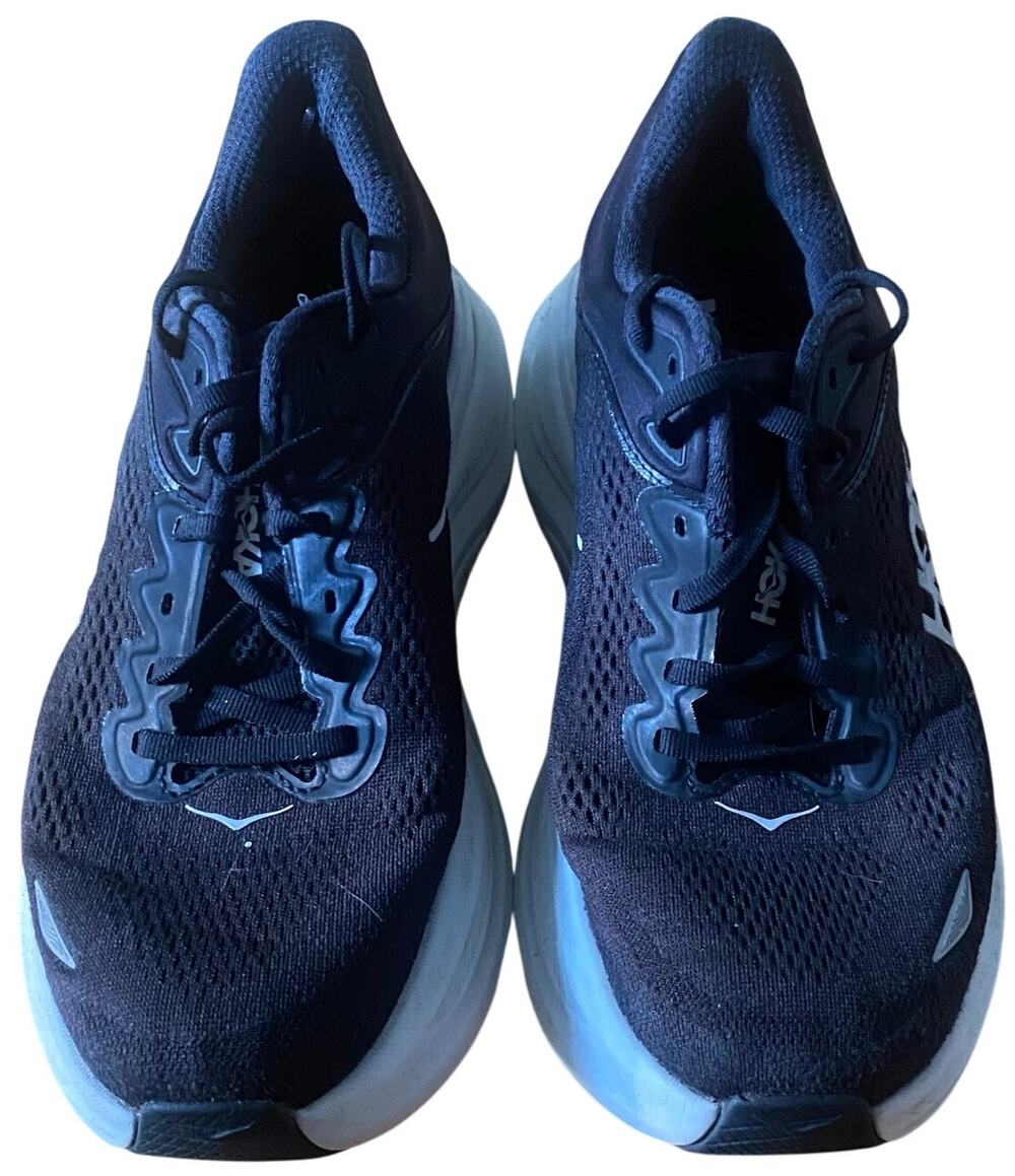 Hoka "One One Bondi 9" Women’s Sneaker, 9B, Black/White, Running, #1162012